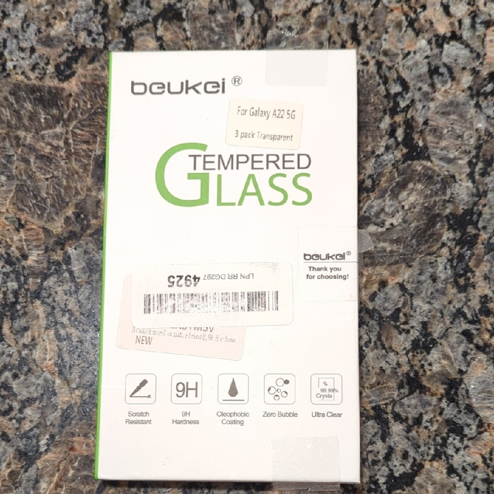 NWOT Tempered Glass Screen Protector for Galaxy A22 5G - Transparent